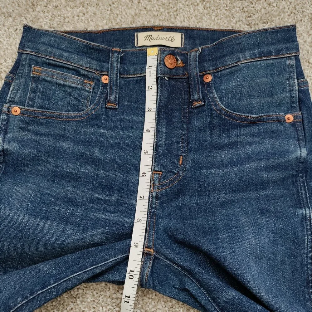 Madewell 9" High-Rise Skinny Jeans in Paloma Wash - Raw Hem Edition Size 25 - Picture 12 of 15
